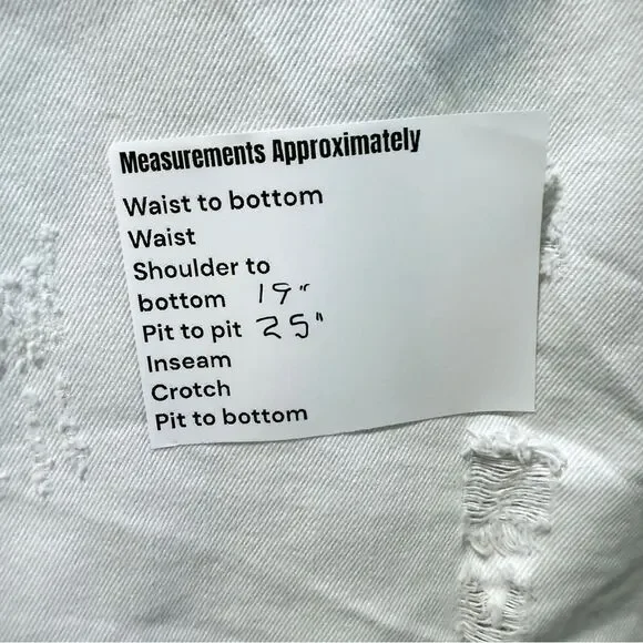 NWOT Dance & Marvel White Gray, Raw Hem, Crop Detachable Hoodie, Denim Jacket, - Picture 15 of 15